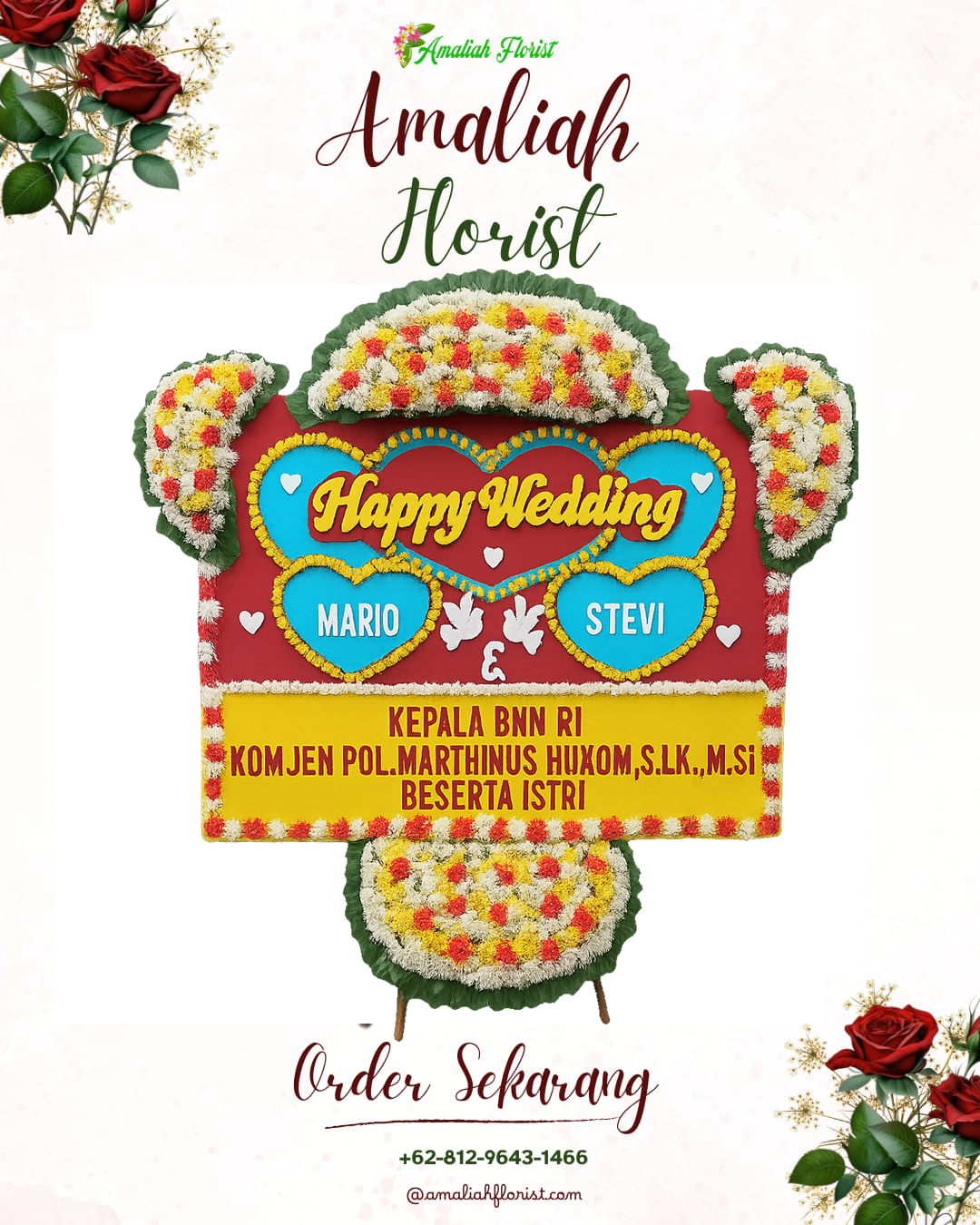 Papan Bunga Pernikahan Wonoasih